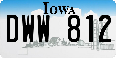 IA license plate DWW812