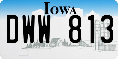 IA license plate DWW813