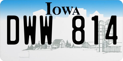 IA license plate DWW814