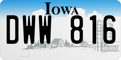 IA license plate DWW816