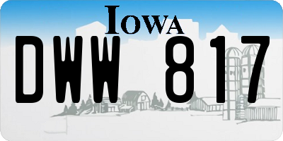 IA license plate DWW817
