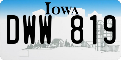 IA license plate DWW819