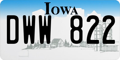 IA license plate DWW822