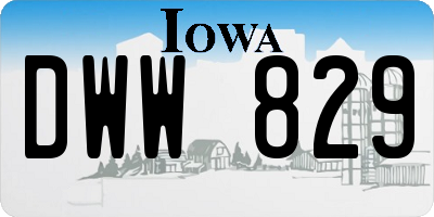 IA license plate DWW829