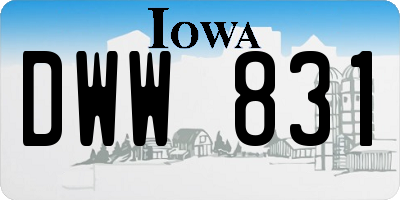 IA license plate DWW831