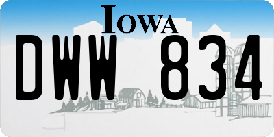 IA license plate DWW834