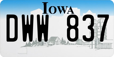 IA license plate DWW837