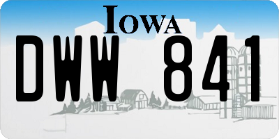IA license plate DWW841