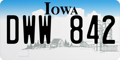 IA license plate DWW842