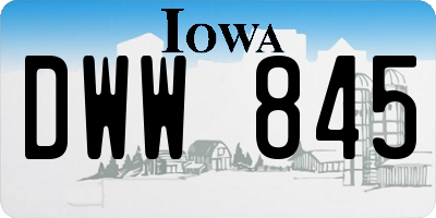 IA license plate DWW845
