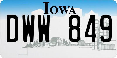 IA license plate DWW849