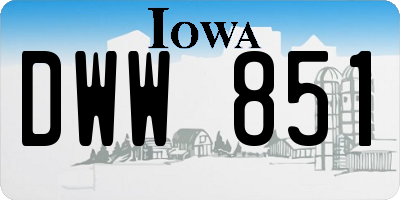 IA license plate DWW851