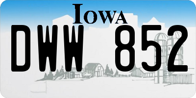 IA license plate DWW852