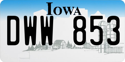 IA license plate DWW853