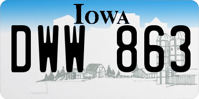 IA license plate DWW863