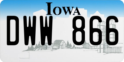 IA license plate DWW866