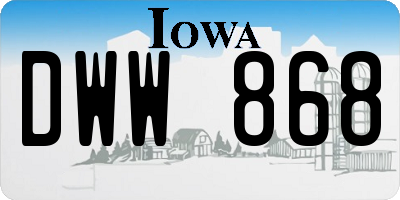 IA license plate DWW868