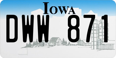 IA license plate DWW871
