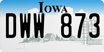 IA license plate DWW873