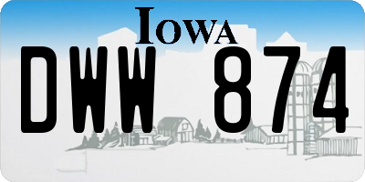 IA license plate DWW874