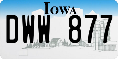 IA license plate DWW877