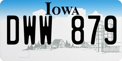IA license plate DWW879