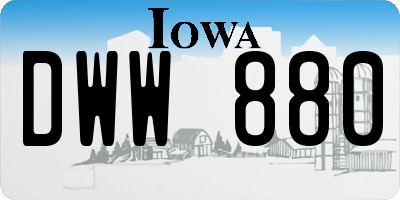 IA license plate DWW880