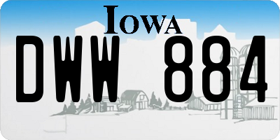 IA license plate DWW884