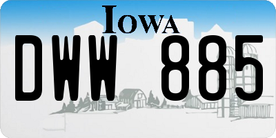 IA license plate DWW885