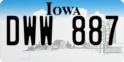 IA license plate DWW887