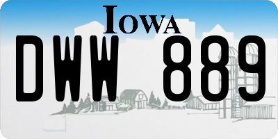 IA license plate DWW889