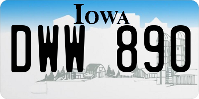 IA license plate DWW890