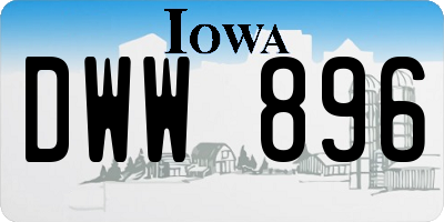 IA license plate DWW896