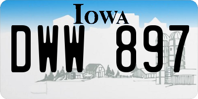 IA license plate DWW897