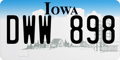 IA license plate DWW898