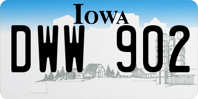 IA license plate DWW902