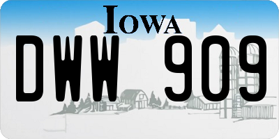 IA license plate DWW909
