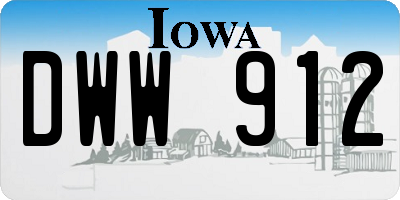 IA license plate DWW912