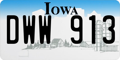 IA license plate DWW913