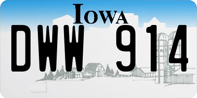 IA license plate DWW914