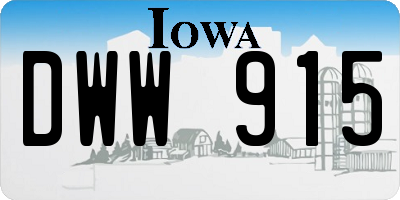 IA license plate DWW915