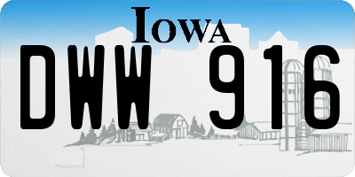 IA license plate DWW916