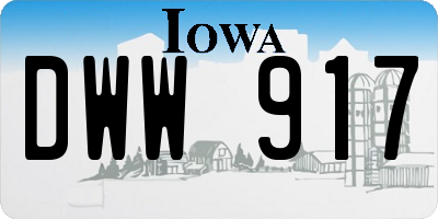 IA license plate DWW917