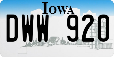 IA license plate DWW920