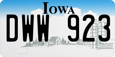 IA license plate DWW923