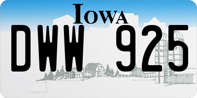 IA license plate DWW925
