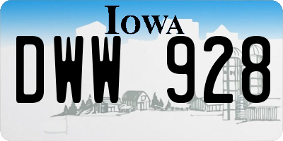 IA license plate DWW928