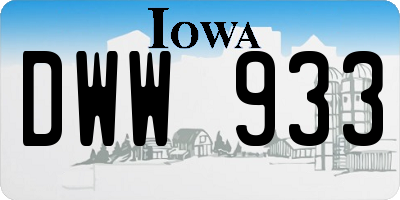 IA license plate DWW933