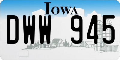 IA license plate DWW945