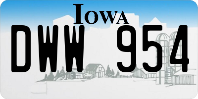 IA license plate DWW954